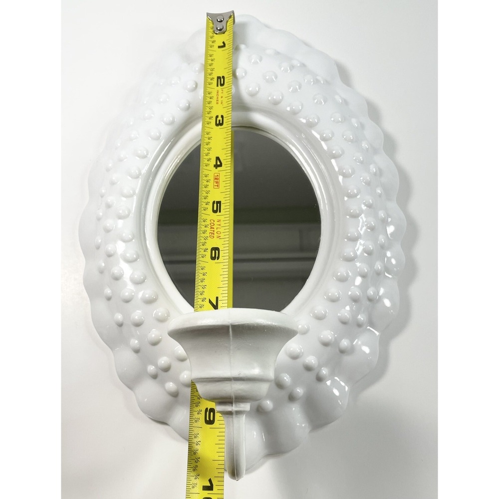 Vtg 1984 Burwood Hobnail Plastic Mirror Wall Sconces Candle Holders Set Of 5 - Picture 3 of 13